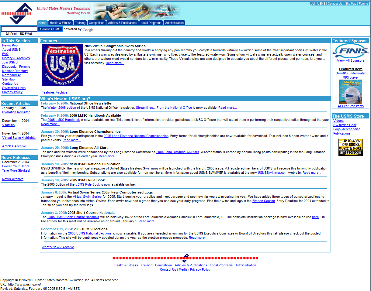 Febriary, 2005 USMS website